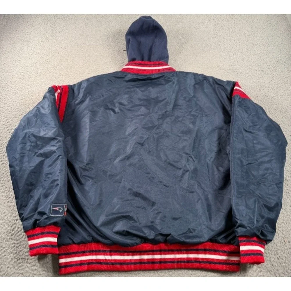 Ultra Game NFL New England Patriots Bomber Varsity Jacket Mens Large Hooded